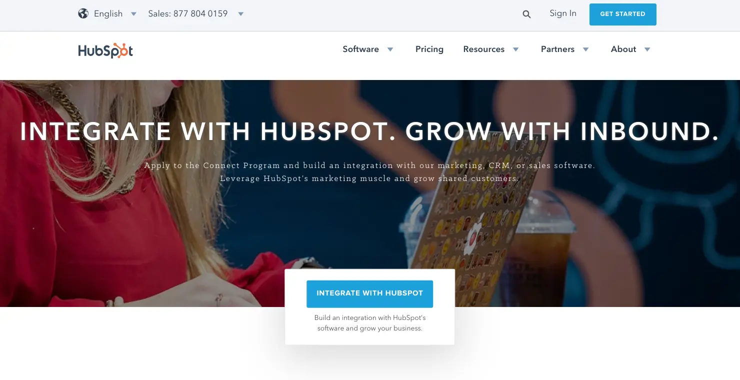 How the HubSpot Connect Partner Program landing page looked around the time I joined.