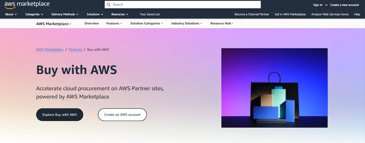 Buy with AWS makes it easier for customers to use their AWS account to purchase products from AWS Partner sites